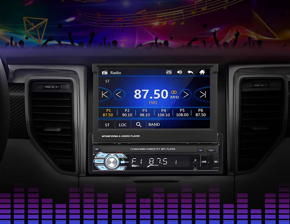 RADIO 1DIN EKRAN 7' WYSUWANY EKRAN BT MP3 SD USB Rodzaj akcesoryjny